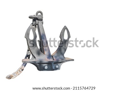 Old anchor isolated on a white background
