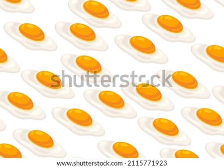 Seamles pattern with fried chicken eggs. Image for gastronomy and food industries.