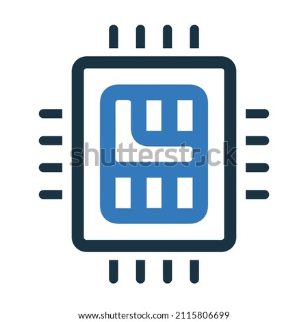 Chip, microchip, processor icon. Simple editable vector illustration.