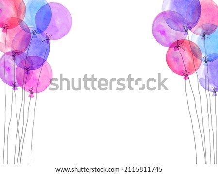 Abstract background with watercolor ballon frames