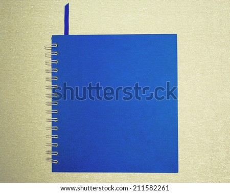 Save clipping path, blue diary book on table office