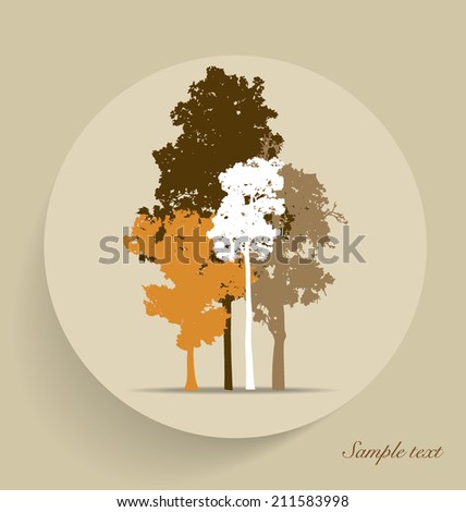 Tree silhouettes. Vector illustration.