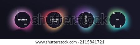 Circle banner with gradient isolated on black background. Vector set. Fluid vivid gradients for banners, brochures, covers. Abstract liquid shapes. Colorful bright neon template. Dynamic soft color. Royalty-Free Stock Photo #2115841721