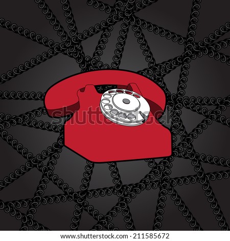 classic telephone in wire web