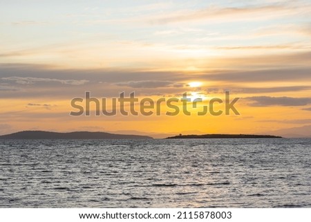 Sunset view of Orielton lagoon at Tasmania, Australia