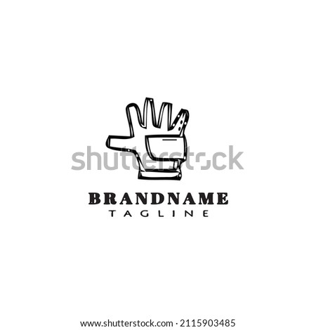 glove logo cartoon design template icon black modern isolated vector