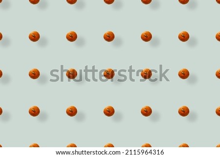 Colorful fruit pattern of fresh pumpkins. Top view. Flat lay. Pop art design