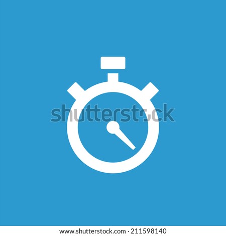 timer icon, isolated, white on the blue background. Exclusive Symbols  Royalty-Free Stock Photo #211598140
