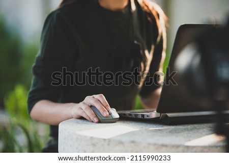 Women using computer laptop freelance work