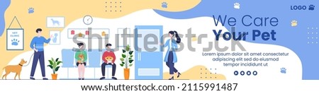 Pet Grooming and Animal Clinic Banner Template Flat Illustration Editable of Square Background Suitable for Social Media, Greeting Card and Web Internet Ads