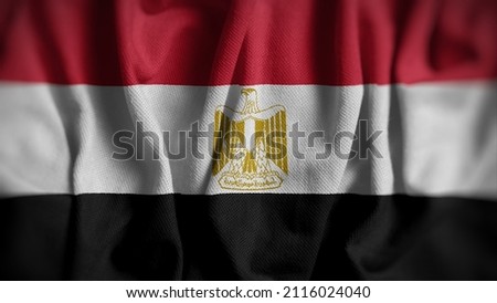 Close up of the Egypt flag. Egypt flag of background. Flag of Egyptian.