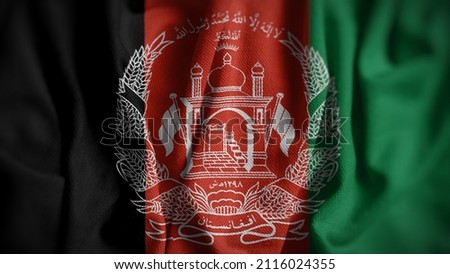 Close up of the Afghanistan flag. Afghanistan flag of background. Flag of Afghan.