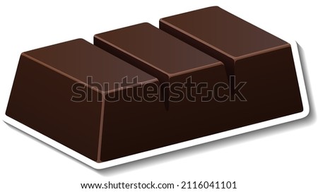 Dark chocolate bar isolated  illustration