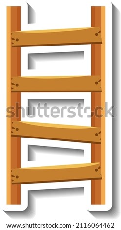 Wooden ladder isolated on white background illustration