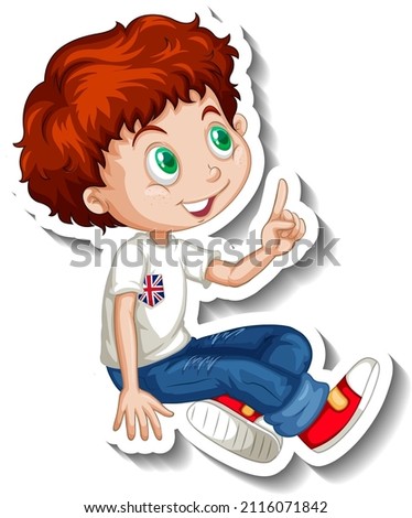 Red hair boy cartoon character illustration