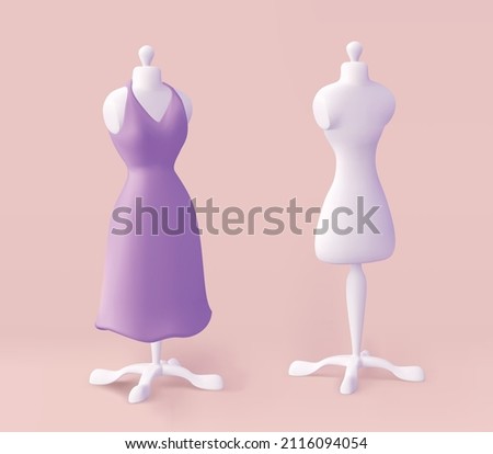 Dress dummy. Realistic 3d vector illustration