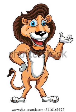 Friendly Lion Cartoon Illustration Design