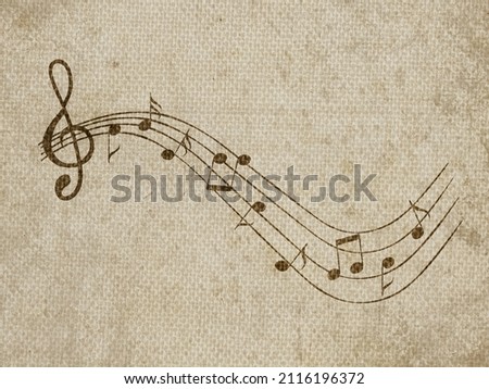 Grunge musical background. Old texture, music notes. Royalty-Free Stock Photo #2116196372