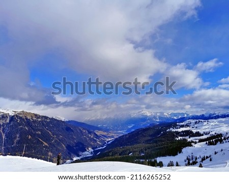 beautiful alps mountains in winter time place for skiing