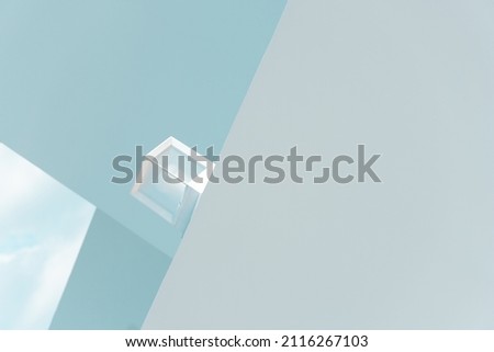 cement abstract modern white  architecture and blue sky background	