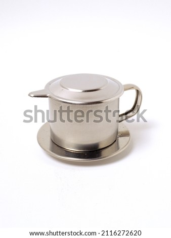 stainless steel coffee filter isolated on white background