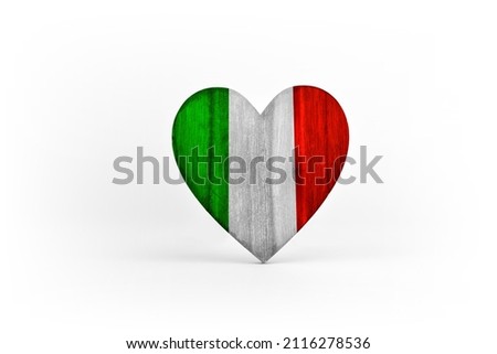 Heart symbol with Italy flag