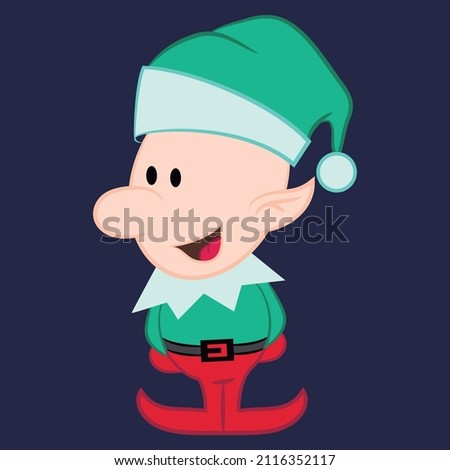 Illustration vector christmas elf with background cool design