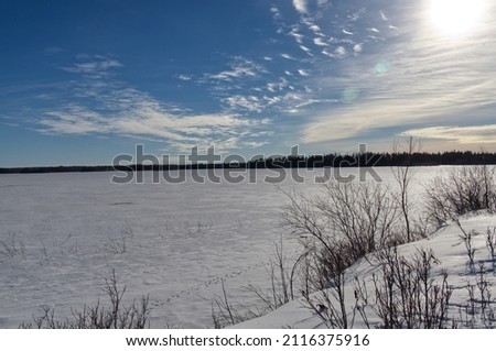 Frozen Astotin Lake in the Winter