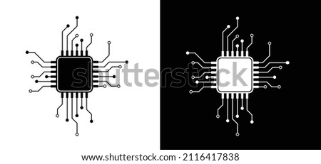 Circuit board or electronic motherboard. lines and dots connect. Vector high-tech technology data. Electrical board. digital tech. cpu, PCB printed circuit. Api, chip and process.   Input or output. Royalty-Free Stock Photo #2116417838