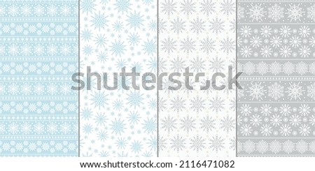 Pastel Winter And Snowflake Patterns-2 seamless vector