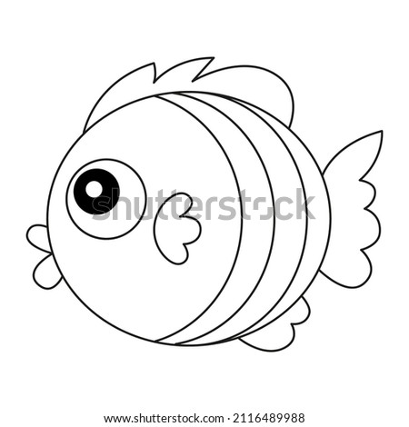 A fish. Coloring. Coloring book for children. Summer coloring.