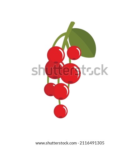 Redcurrant berry icon. Flat illustration of redcurrant berry vector icon isolated on white background Royalty-Free Stock Photo #2116491305