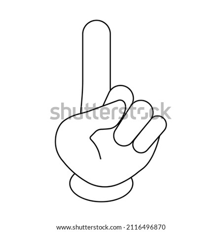 Cartoon hands gesture. Traditional cartoon white glove. Vector clip art illustration.Isolated on a blank background which can be edited and changed colors.