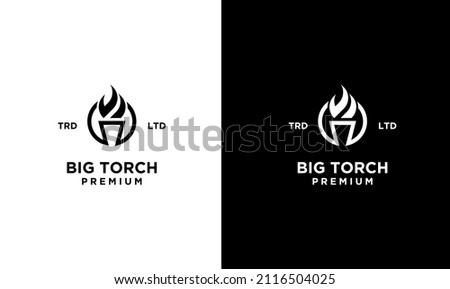 big Torch on ring Logo vector symbol illustration design