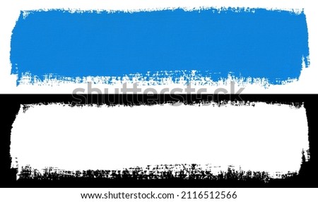 Light blue stroke of paint brush texture isolated on white background with clipping mask (alpha channel) for quick isolation.
