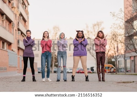 feminist movement break the bias. woman diversity and transgender inclusion protest 8 march Royalty-Free Stock Photo #2116516352