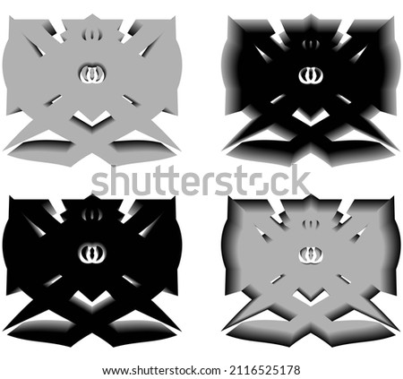 Vector graphics of abstract 3D black and gray color. Perfect for corporate, t-shirt and so on.