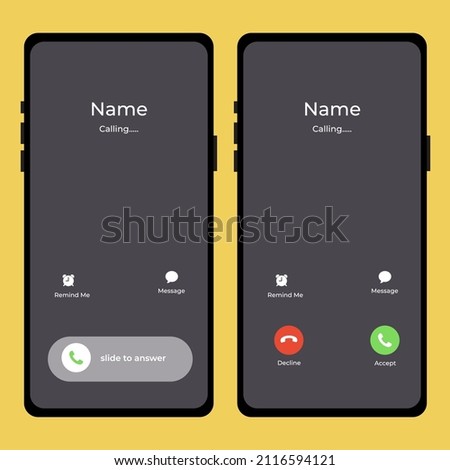 IPhone Call Screen Concept UI. Incoming Call Screen Template. Smartphone. Android. Phone. UI. UX. User interface user experience.