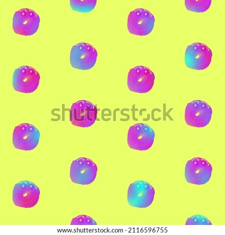 Donuts pattern in vibrant gradient holographic neon colors. Concept art. Minimal surrealism background