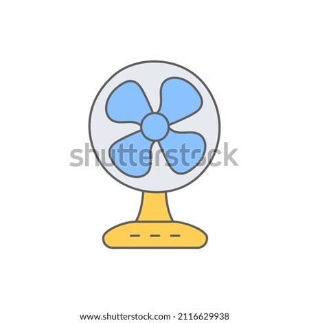 Desk Fan Icon in color icon, isolated on white background 