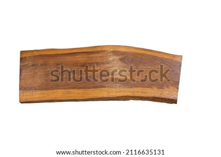Large wooden sign on isolated white background.