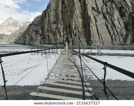 Hussaini suspension Bridge is at Hunza valley.