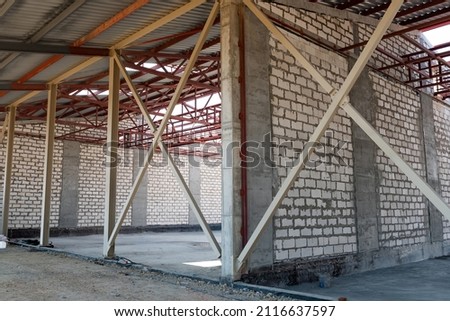 warehouse under construction.Construction site. High quality photo