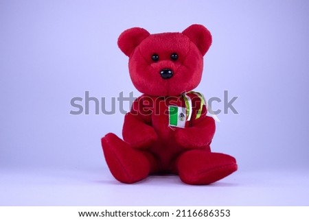 red teddy bear on a white background 4