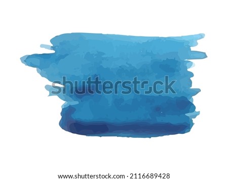 Blue watercolor wet wash splash background. Vector illustration element for birthday card, quotes and much more.