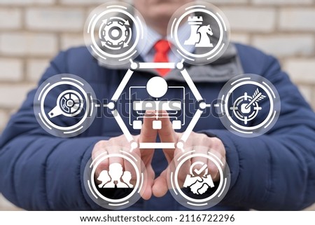 Concept of project management chart. Business process automation management with flowchart to improve efficiency and productivity. Royalty-Free Stock Photo #2116722296