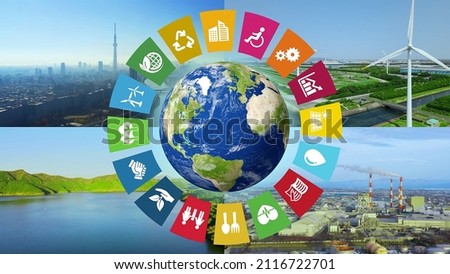 Sustainable society concept. Environmental technology. Sustainable development goals. SDGs. Royalty-Free Stock Photo #2116722701