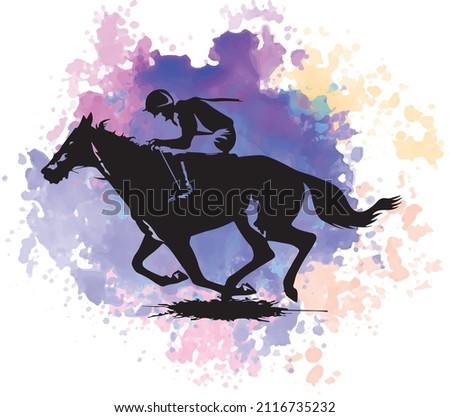 horse painting or vector with watercolors