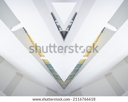 Abstract Background with Symmetrical Shapes of a Modern Building. Royalty-Free Stock Photo #2116766618