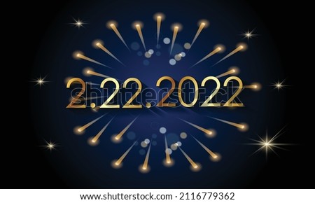 Happy Twosday. Vector, Tuesday, February 22, 2022 Special day theme design, greeting card. 2-22-2022 mirror date. Royalty-Free Stock Photo #2116779362
